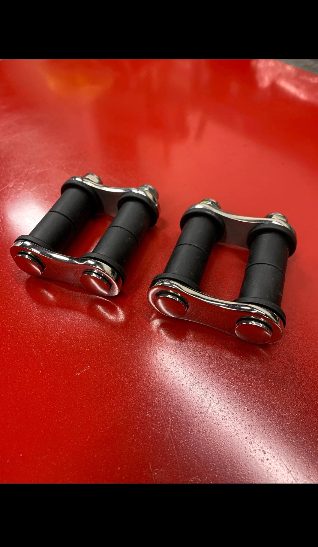2” polished stainless shackles