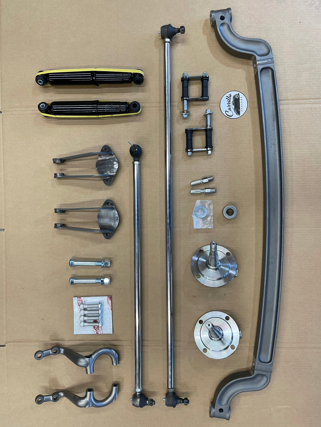 1935/36 ford front end lowering kit (puts a 6.00-16 3 1/4 whitewall edge at the fender opening edge).